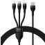 BASEUS FLASH SERIES Ⅱ ONE FOR THREE FAST CHARGING DATA CABLE USB TO M+L+C 100W 1.2M BLACK