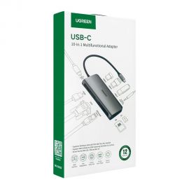 UGREEN 80133 10-in-1 USB C Hub with 4K HDMI, VGA, 1Gbps Ethernet, 100W PD, 3 USB 3.0 Port, SD/TF Card Slot and 3.5mm Audio
