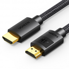 UGREEN 40101 4K HDMI MALE TO MALE CABLE BRAIDED 2M The HDMI cable 2.0 supports both high resolution 4k 60hz, 2k 122hz and Full HD 1080P,