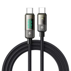 MCDODO CA-3610 5A 100W Type-C to Type-C Charging Cable, 1.2m Auto Power Off Transparent Data Cable with Digital Display