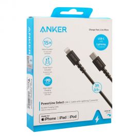 ANKER PowerLine Select USB C TO LIGHTNING CABEL 3FT BLACK