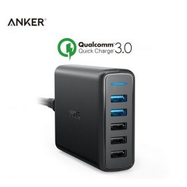 Anker A2054J11 Power Port Speed 5 Qualcomm Dual QC 3.0 USB Quick Charger With Power IQ 63W
