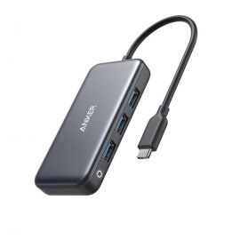 Anker A8321HA1 Premium 4-in-1 USB C Hub Adapter with 60W Power Delivery, 3 USB 3.0 Ports, for MacBook Pro 2016/2017/2018 Chromebook XPS (30 Days Warranty)