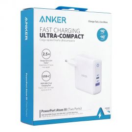 Anker PowerPort Atom III 2 Ports 60W Charger With USB-C And USB-A Ports Price In Pakistan
