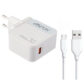 ASPOR A828 EU Type C Fast QC 3.0 Charger With Type C Cable