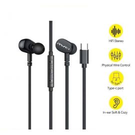 Awei TC-7 1.2m Wired Earphone In-ear Type-C Headset For Phone Stereo USB C in thebrandstore.pk