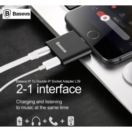 Baseus L39 2 in 1 OTG Charging & Listening Music Interface OTG Adapter For Iphone