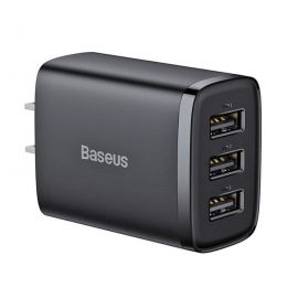  Baseus Portable Adapter 3 x USB, 3.4A MAX 17W Mobile Phone Wall Charger - CCXJ020201 Price In Pakistan 