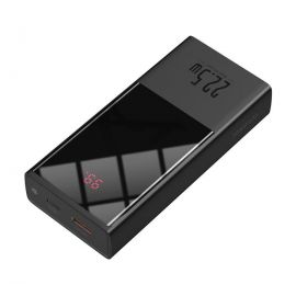 Baseus 20000mAh Super Mini Digital Display 22.5W Dual Output 1x Type C / 1 USB Quick Charge Power Bank (PPMN-B01) – Black