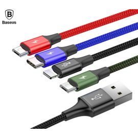 BASEUS 3.5A 1.2m 4 in 1 Fast Charging USB Cable for iphone x 8 7 6 Micro USB Type C Cable for Samsung Galaxy S9 S8 Charger Cable