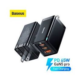 Baseus GaN5 Pro 65W 2Type-C+1USB Fast Charger with C to C 100W