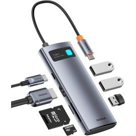 Baseus 7-in-1 Metal Gleam Series Multifunctional Type-C Hub Docking Station Available in thebrandstore.pk
