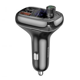 Baseus Bluetooth 5.0 FM Transmitter Car Charger Quick Charge 4.0 Power Delivery USB Typ C / microSD 5A black (CCTM-B01)