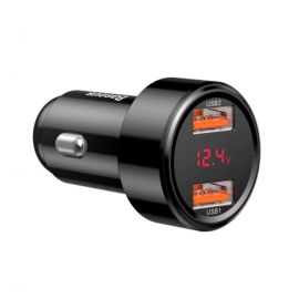 Baseus Dual USB Quick Car Charger with Digital Display Price in Pakistan