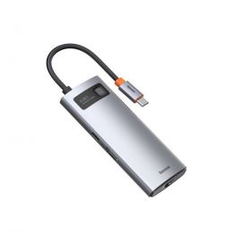 Baseus Metal Gleam 6in1 Multifunctional HUB USB Type C - USB Type C Power Delivery 100 W / HDMI 4K 30 Hz / 3x USB 3.2 Gen 1 / RJ45 1 Gbps (CAHUB-CW0G) Price In Pakistan
