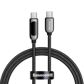  BASEUS DISPLAY FAST CHARGING DATA CABLE TYPE-C TO TYPE-C 100W 2M BLACK