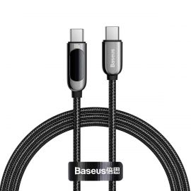 BASEUS DISPLAY FAST CHARGING DATA CABLE TYPE-C TO TYPE-C 100W 1M BLACK