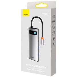 Baseus Metal Gleam 7in1 Multifunctional Type-C HUB Docking Station (Grey) Available in thebrandstore.pk 