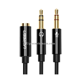 Ugreen 20898 adset splitter adapter features one 3.5mm female (TRRS) and two 3.5mm (TRS) male connectors, allowing you to connect a 4-position headset