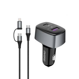 DUDAO Two-in-one Car Charger USB 65W & USB-C PD 22.5W, Auto Intelligence 