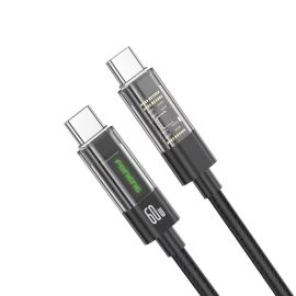 Foneng X105 60W Transparent Head Braided Type-C to Type-C Cable 1.2M