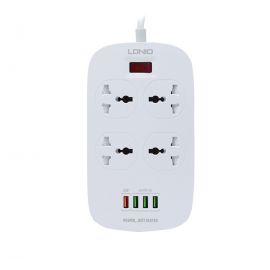 LDNIO Power Socket Extension Board with 4-USB Port & 4 Power Plug Socket in Pakistan 