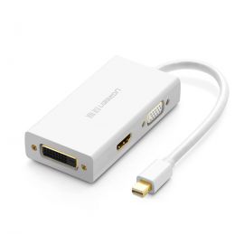 Ugreen Mini Display Port to HDMI VGA DVI Adapter Thunderbolt 2 HDMI Converter Mini DP Cable for Surface Pro 4 Mini DisplayPort - White In Pakistan