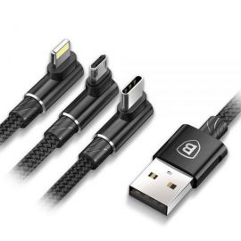 Baseus MVP 3-in-1 Mobile game Cable USB For Micro + Lightning + Type C 3.5A 1.2M 