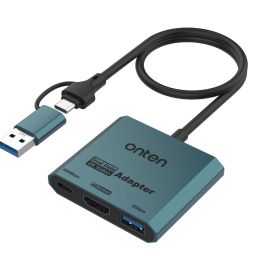 Onten 3-in-2 USB-C & USB-A to HDMI 4K@60Hz Adapter UCA303