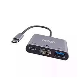 ONTEN 9175D USB TYPE-C TO 4K HDMI + USB 3.0 + PD HUB ADAPTER
