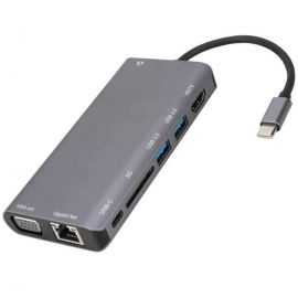 Onten 8-in-1 Type-C Multi Function Dock Station - Ethernet, VGA, SD Card, Dual USB 3.0 Ports, Aux, HDMI 
