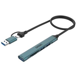 Onten UCA9705 USB-C/USB 3.0 Card Reader with 3-Port HUB
