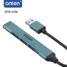 Onten USB A to 3.5mm Jack Adapter with USB 3-Port HUB OTN-5706