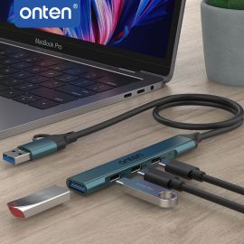 Onten UCA9703S 4in2 USB /USB-C to USB 3.0 4 Port Hub 