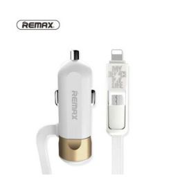 Remax Fast 8 3.4A Single USB Car Charger With 2in1 Cable RCC102 