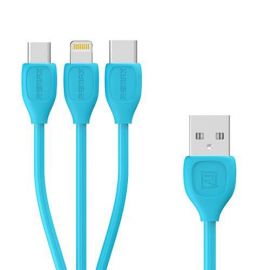 Remax LESU RC-050th 3 IN 1 Lightning / Type-C Micro USB cable - Blue