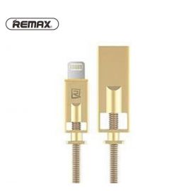 REMAX RC-056i Royal Data Cable Coiled Spring / Zinc Alloy Lightning USB For iphone - Gold