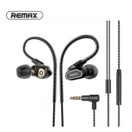 Remax RM-580 High Definition Ear Active Dual Coil Stereo Music Earphone Handsfree - Black