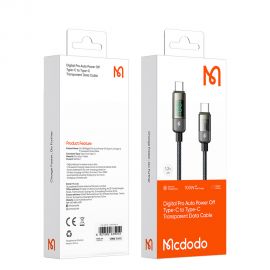 Mcdodo CA-3611 MDD 1.8m Type-C to Type-C Transparent Digital Display Data Cable 100W Charging Cable (Auto Power)