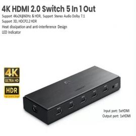 UGREEN 50710 HDMI 2.0 Switch 5 In 1 Out *Input port: 5xHDMI *Output port: 1xHDMI *Support HDMI 2.0 4K*2K@60Hz/1080P 60Hz 