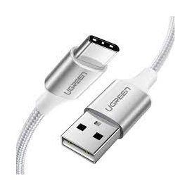 UGREEN 60133 USB-A 2.0 TO USB-C CABLE NICKEL PLATING ALUMINUM BRAID 2M – WHITE

