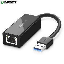 UGREEN 20256 USB 3.0 male A to RJ45 female ethernet adapter connects your computer or tablet to a router,modem or network switch for network connection.